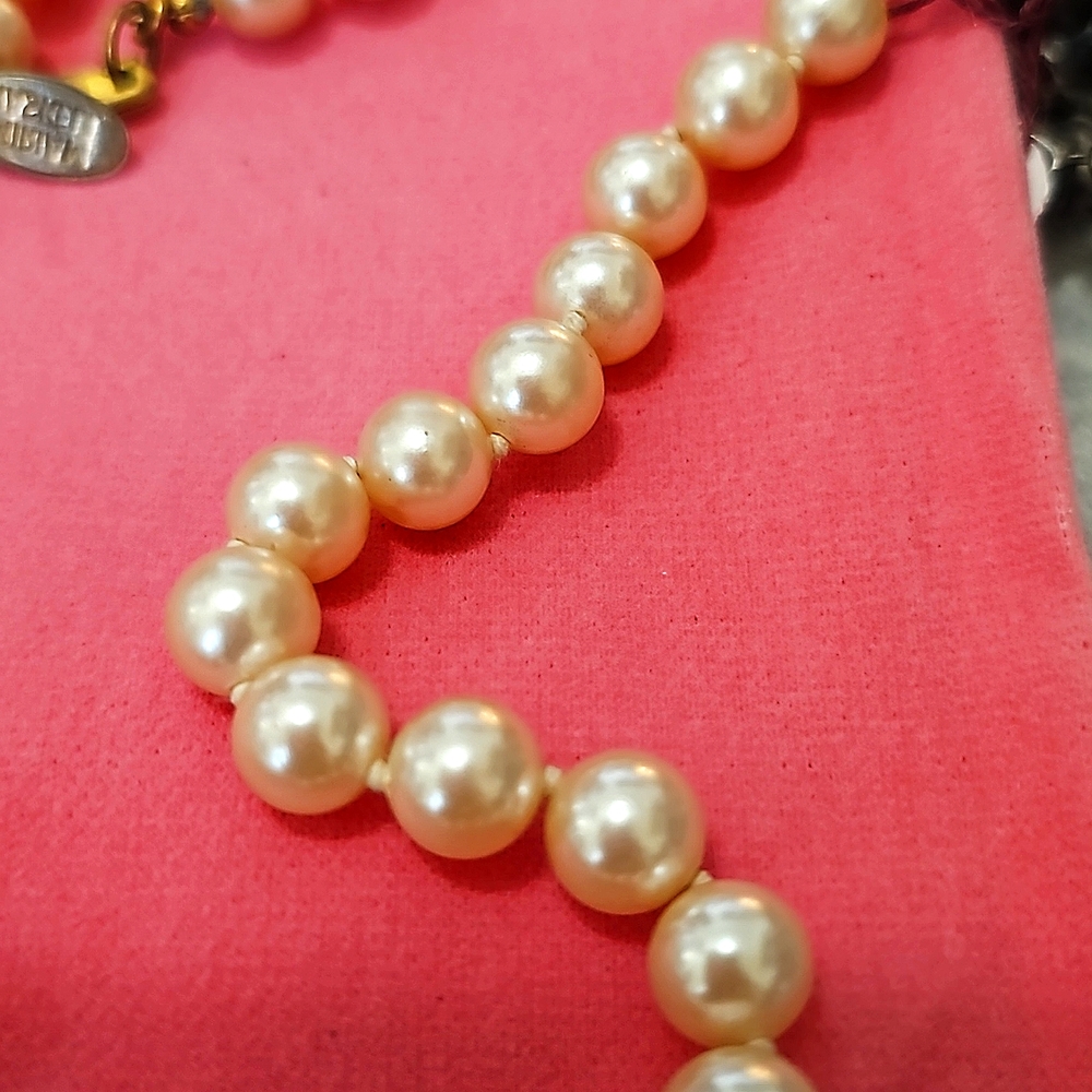 Signed Miriam Haskell Pearl Necklace - image 2